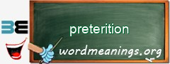 WordMeaning blackboard for preterition